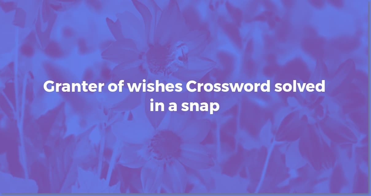 Solved: Granter of Wishes Crossword Clue - Plus, a Little Wishful Thinking!